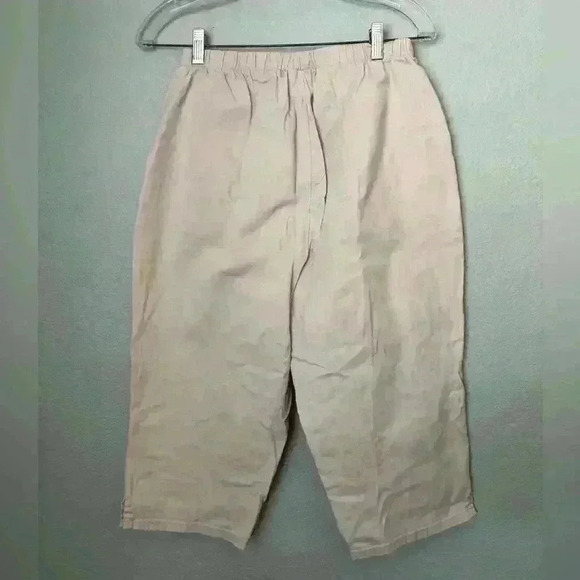Vtg 90s D&Co Beige Cream Capri Pants Elastic Waist Womens Medium - Picture 9 of 10